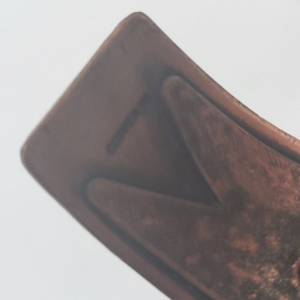 Copper Cuff Bracelet Etched Buffalo Dancer Rainbow Yei Design WM - Picture 6 of 11